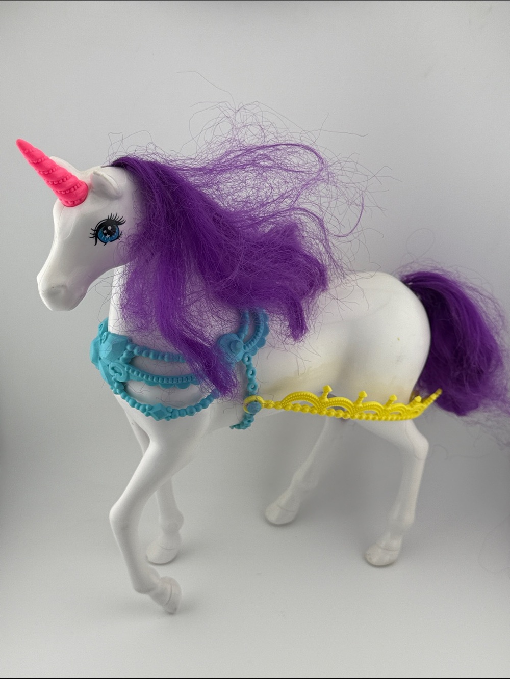 Mattel Barbie Dreamtopia White Unicorn With Purple Mane And Tail